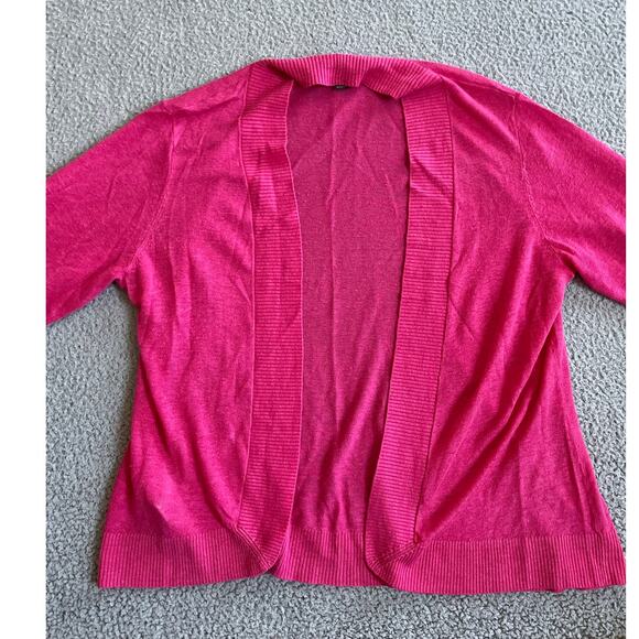 Tommy Bahama Cardigan Large Linen Open Long Sleeve Sweater Pink Beach Classic - Picture 2 of 15
